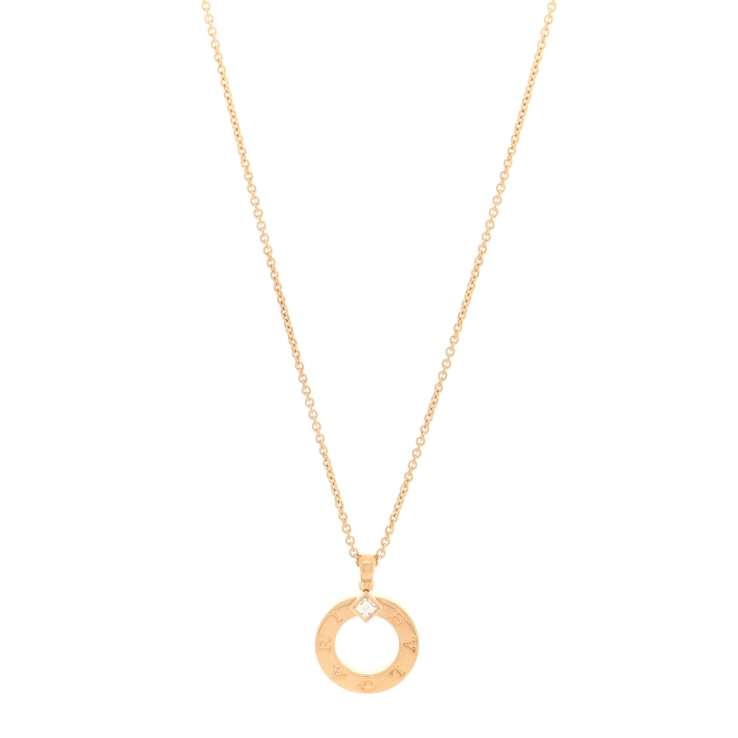18K Yellow Gold Diamond BVLGARI Pendant Necklace