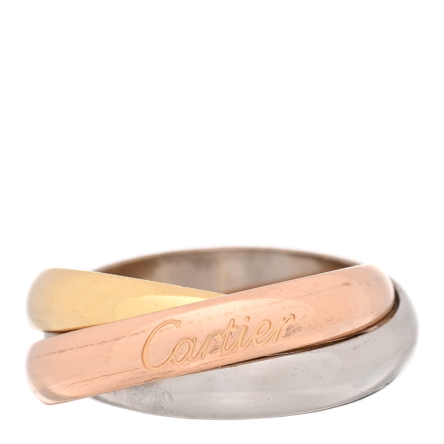 Cartier 18K Pink Yellow White Gold Classic Trinity Ring 50 5.25 1 of 5