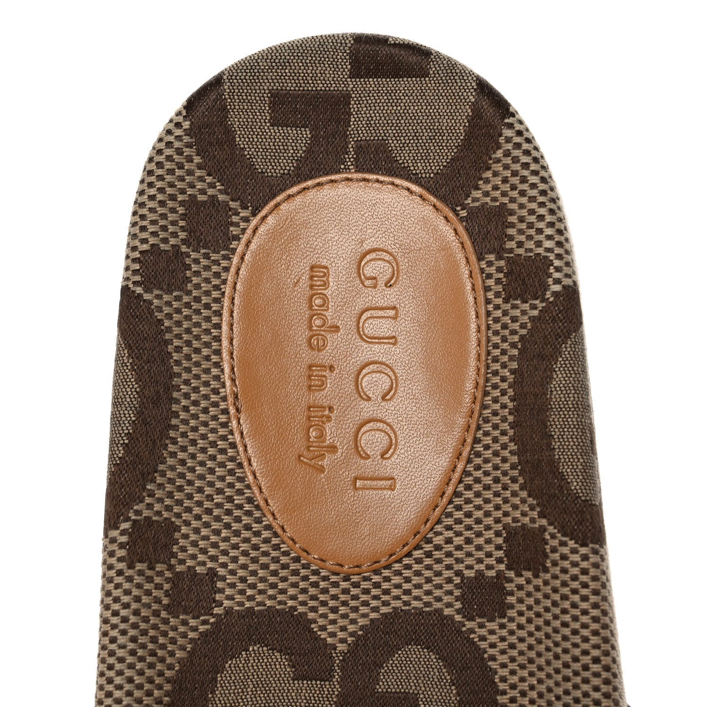 Monogram Jumbo GG Mens Slide Sandals 8 Camel Ebony