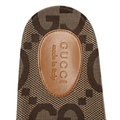 Gucci Monogram Jumbo GG Mens Slide Sandals 8 Camel Ebony 7 of 8
