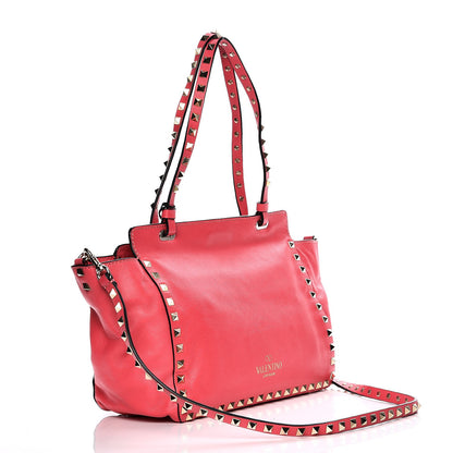 Valentino Garavani Vitello Small Rockstud Tote Deep Rose 4 of 9