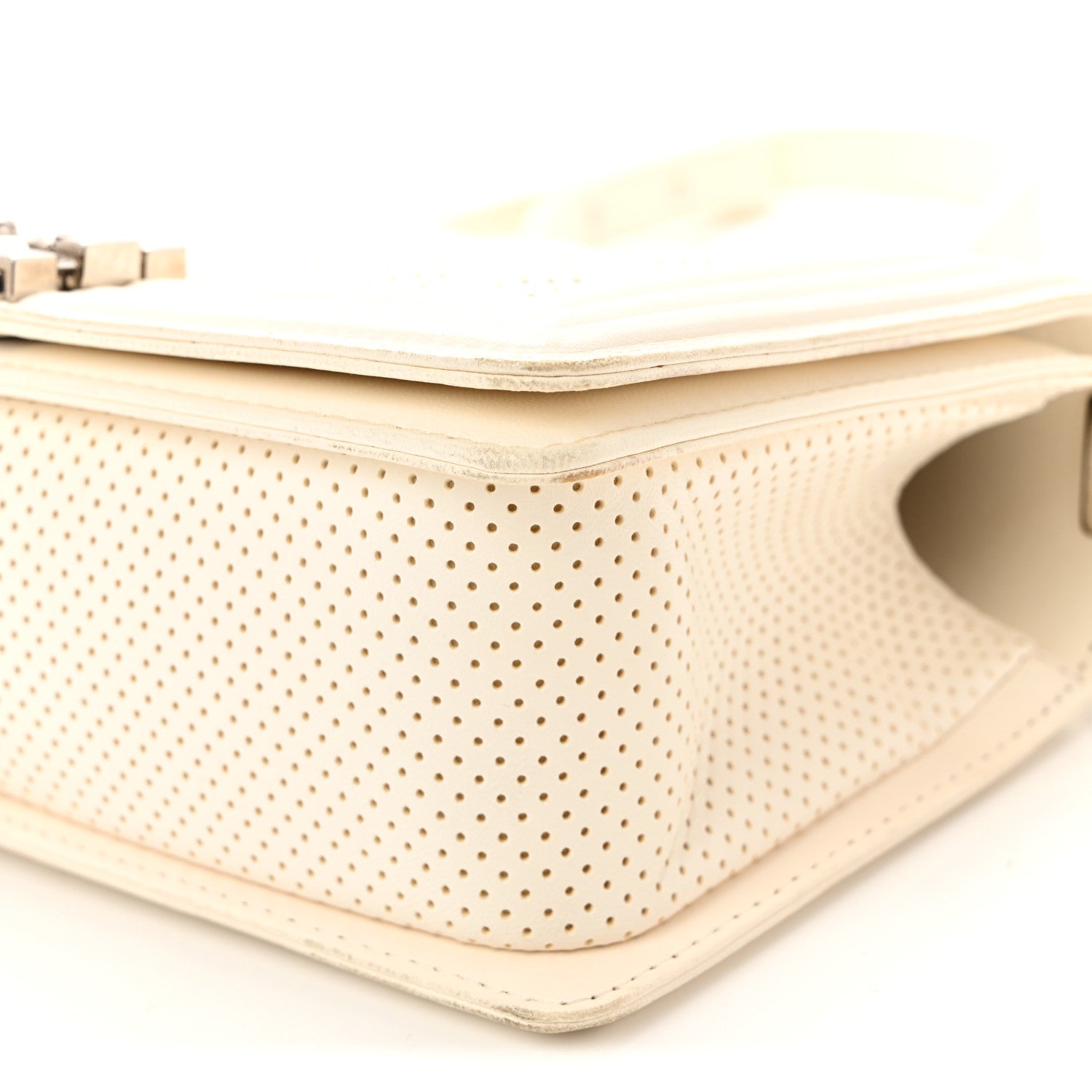 Chanel Lambskin Perforated Medium Boy Flap White 10 of 12