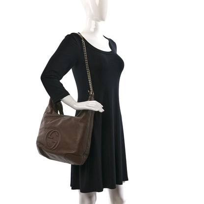 Gucci Cellarius Calfskin Medium Soho Chain Hobo Acero 2 of 9