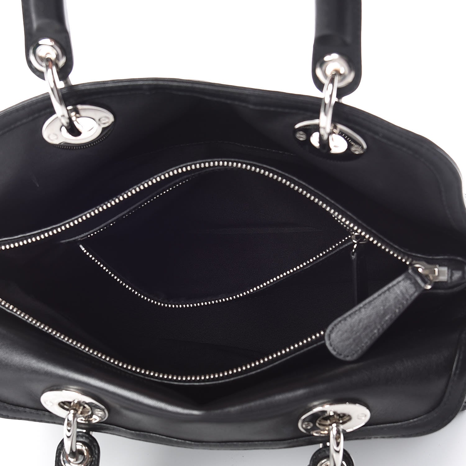 Christian Dior Lambskin Cannage Medium Granville Tote Black 7 of 20