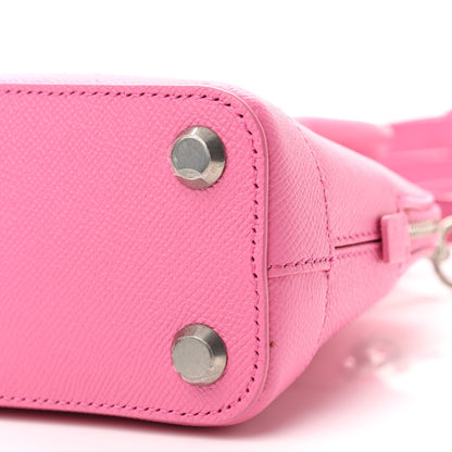 Balenciaga Signature Grained Calfskin Logo XXS Ville Top Handle Bag Rose Bubblegum Black 10 of 10