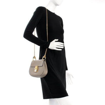 Chloe Grained Lambskin Mini Drew Shoulder Bag Motty Grey 2 of 7