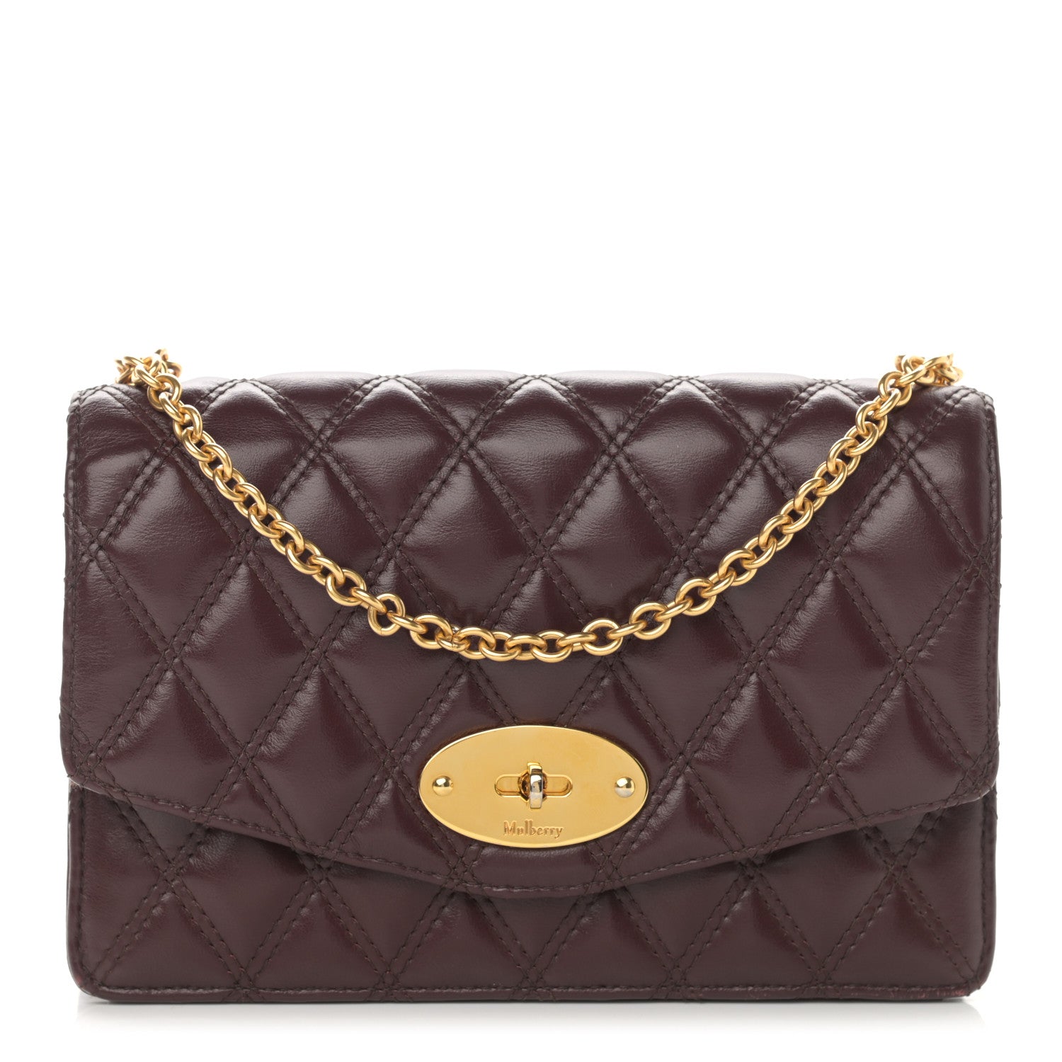 Mulberry Smooth Calfskin Quilted Small Darley Shoulder Bag Burgundy 1 of 14
