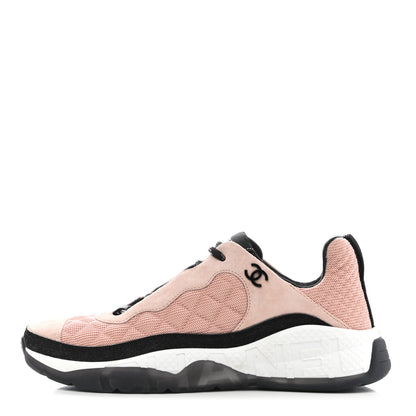 Chanel Mesh Suede Calfskin Quilted Sneakers 41 Black Pink 1 of 16