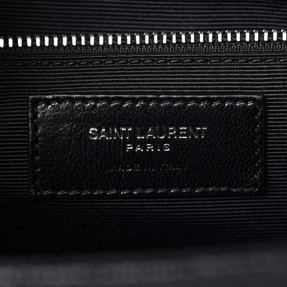 Saint Laurent Grain De Poudre Textured Mixed Matelasse Large Triquilt Monogram Satchel Black 6 of 7