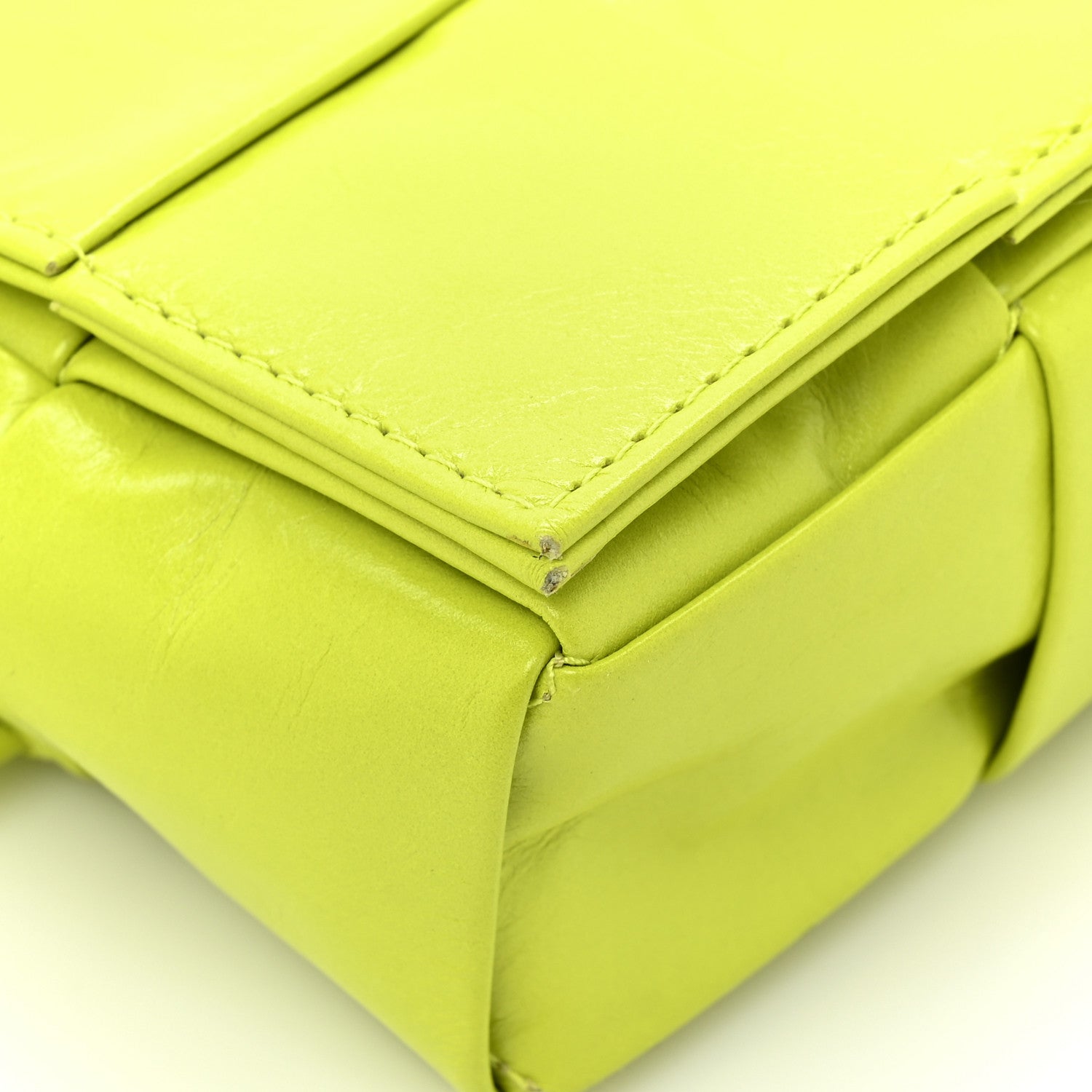 Bottega Veneta Paper Calfskin Intreccio Cassette Belt Bag Kiwi 9 of 12