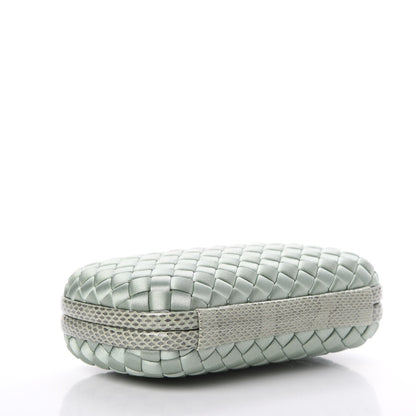 Bottega Veneta Satin Intreccio Impero Ayers Knot Clutch Green 4 of 6