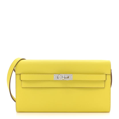 Hermes Evercolor Kelly Wallet To Go Lime 1 of 11