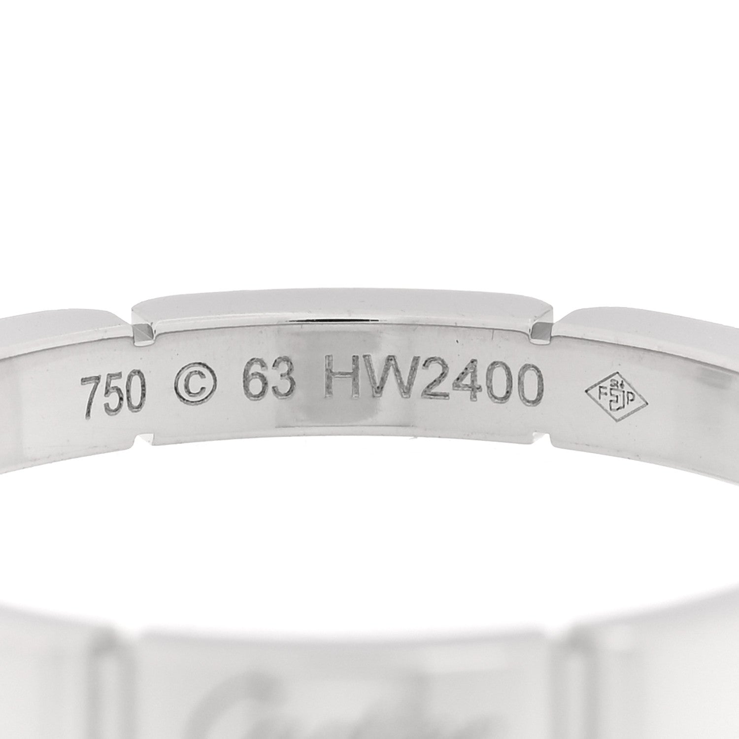 Cartier 18K White Gold Maillon Panthere Wedding Band Ring 63 10.25 4 of 4