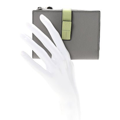 Loewe Grained Calfskin Small Vertical Wallet Pearl Grey Light Pale Green 2 of 7