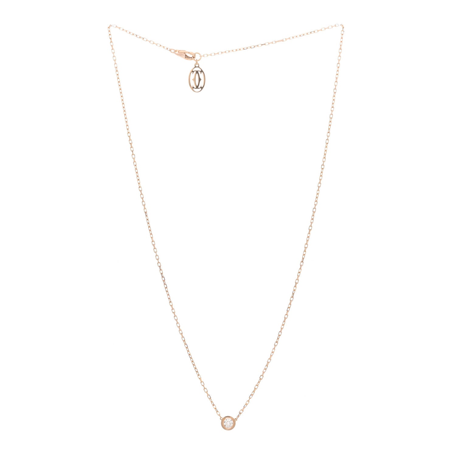 Cartier 18K Pink Gold Diamond LM D'Amour Pendant Necklace 3 of 5