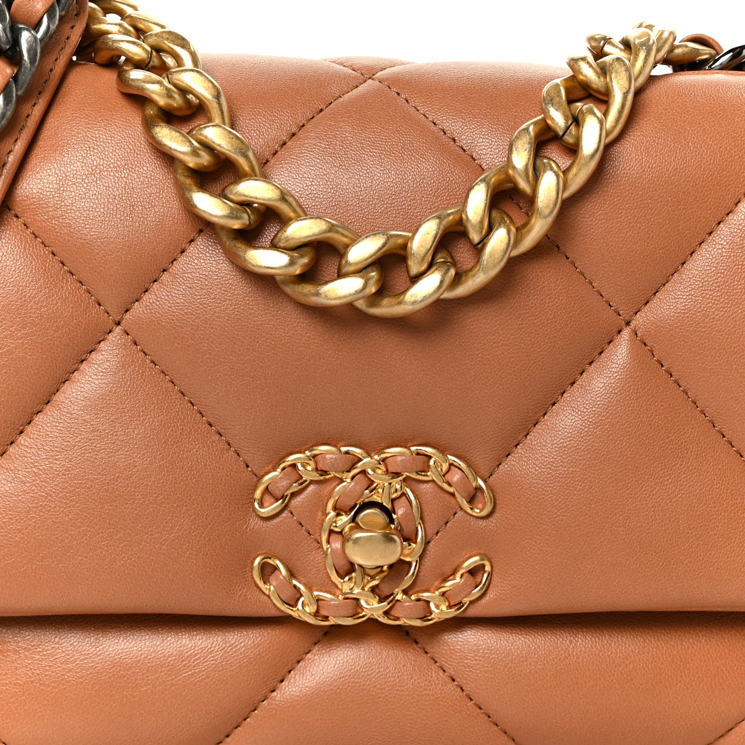 Chanel Lambskin Quilted Medium Chanel 19 Flap Brown 8 of 10