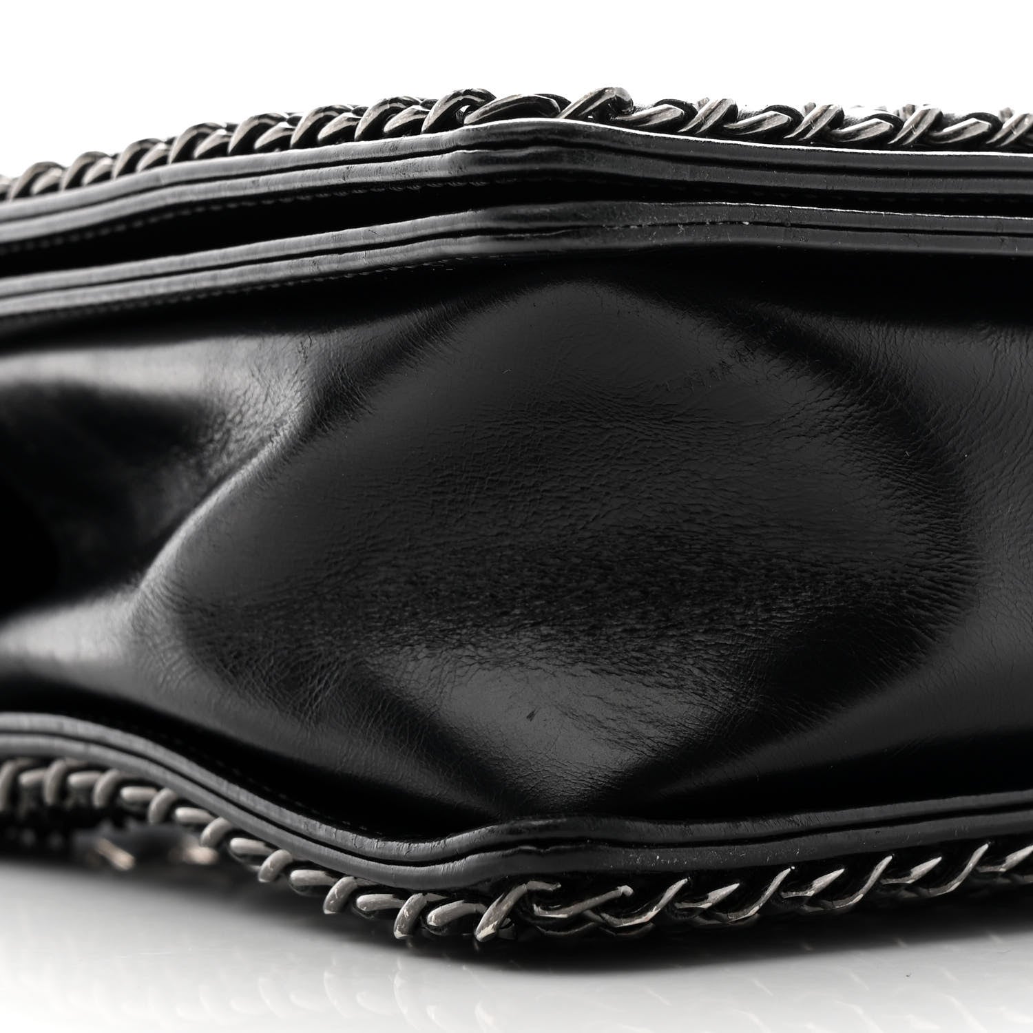 Chanel Glazed Calfskin Quilted New Medium Boy Chained Flap Black 9 of 10