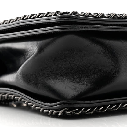 Chanel Glazed Calfskin Quilted New Medium Boy Chained Flap Black 9 of 10