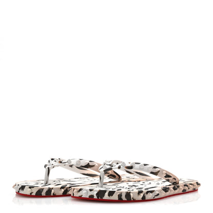 Christian Louboutin Rubber Gigi Printed Spike Super Loubi Donna Flip Flop 37 Vintage Rose 4 of 8