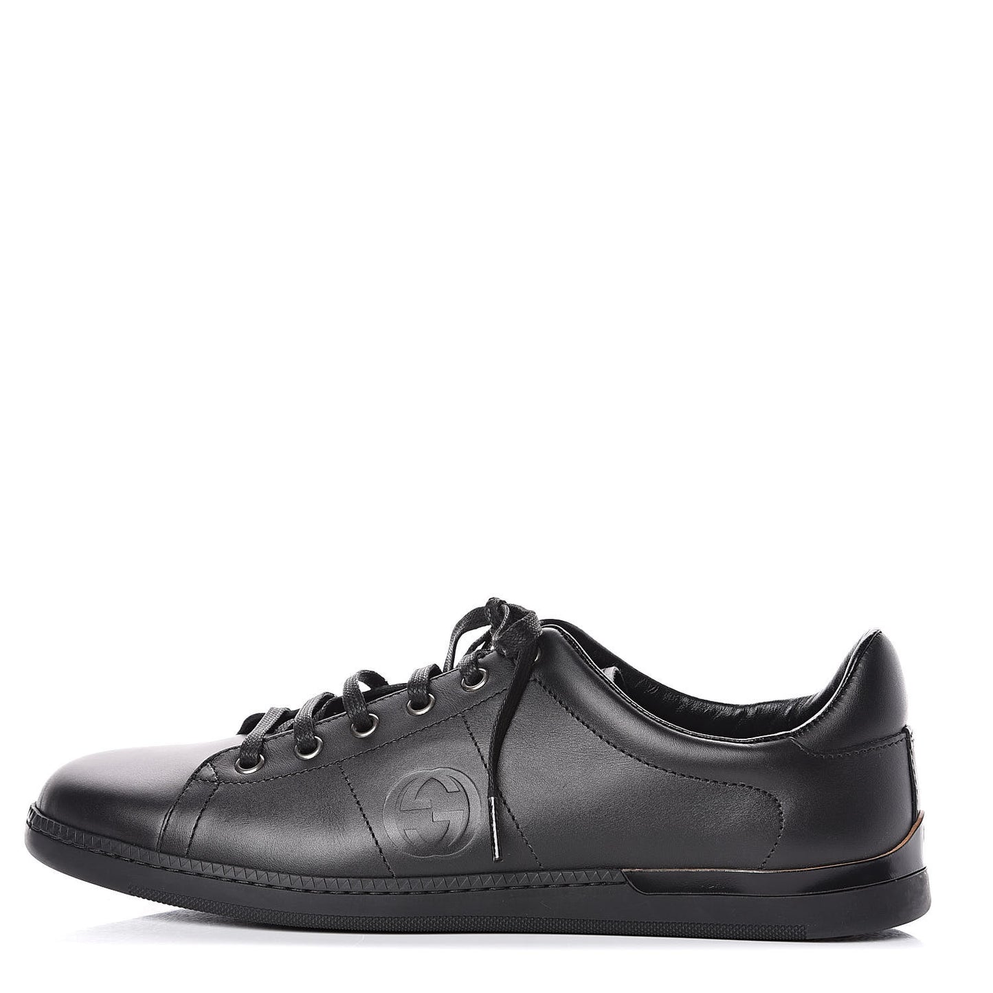 Calfskin Womens Interlocking G Sneakers 40 Black