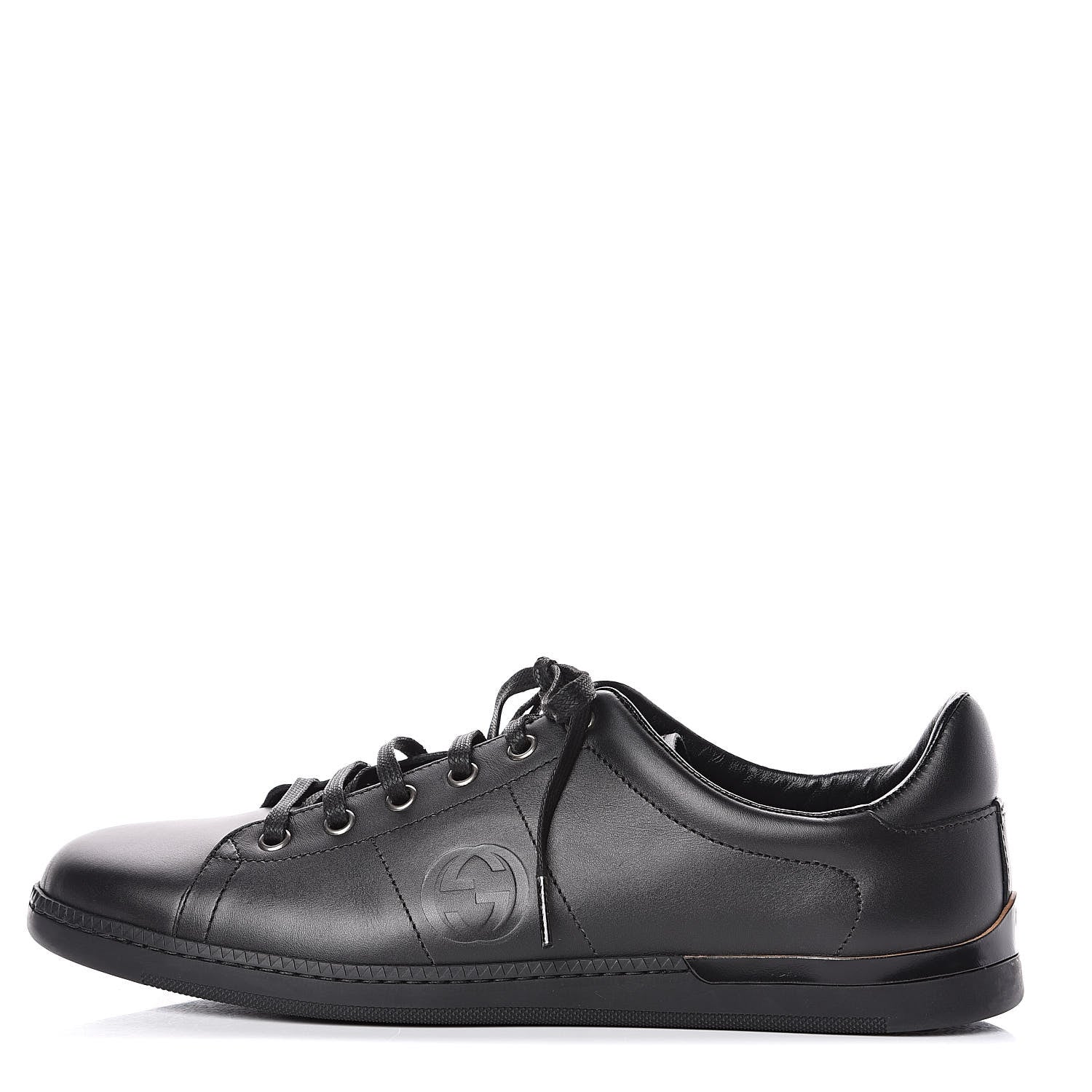 Gucci Calfskin Womens Interlocking G Sneakers 40 Black 1 of 8