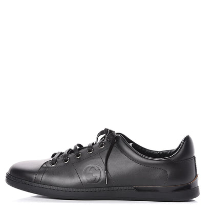 Gucci Calfskin Womens Interlocking G Sneakers 40 Black 1 of 8