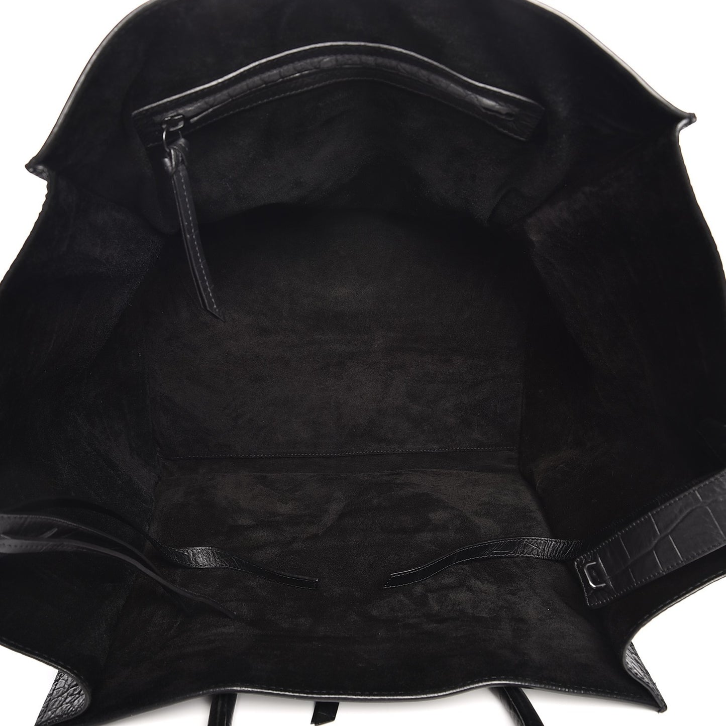 Crocodile Embossed Calfskin Large Phantom Luggage Black