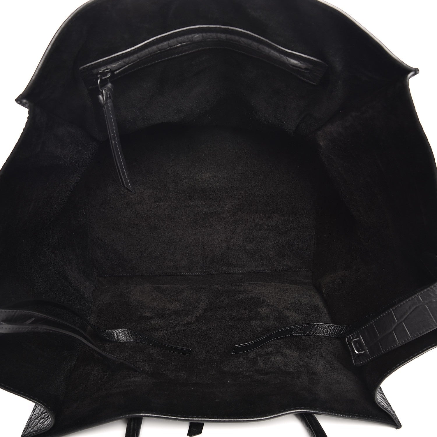 Celine Crocodile Embossed Calfskin Large Phantom Luggage Black 5 of 11