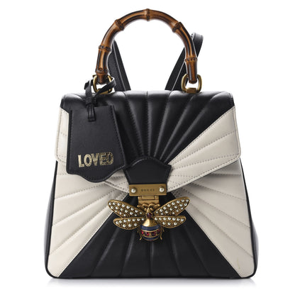 Gucci Calfskin Bamboo Trapuntata Queen Margaret Backpack Mystic White Black 1 of 9