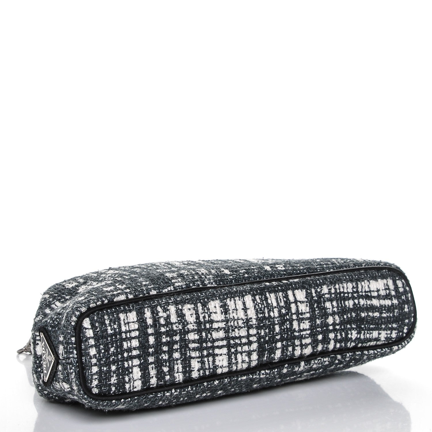 Prada Tweed Monkey Kisslock Frame Bag Black 4 of 6