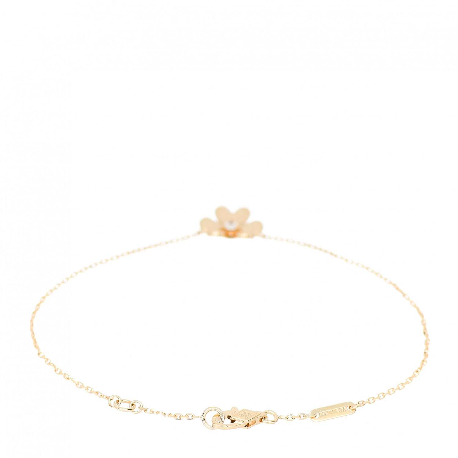 Van Cleef & Arpels 18K Yellow Gold Diamond Mini Frivole Bracelet 2 of 3