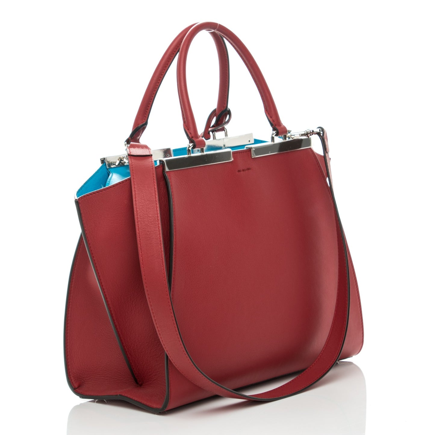 Vitello Dolce Shiny Nappa Petite 3Jours Tote Mattone Maldives