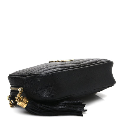 Saint Laurent Grain De Poudre Matelasse Monogram Mini Lou Camera Bag Black 4 of 11