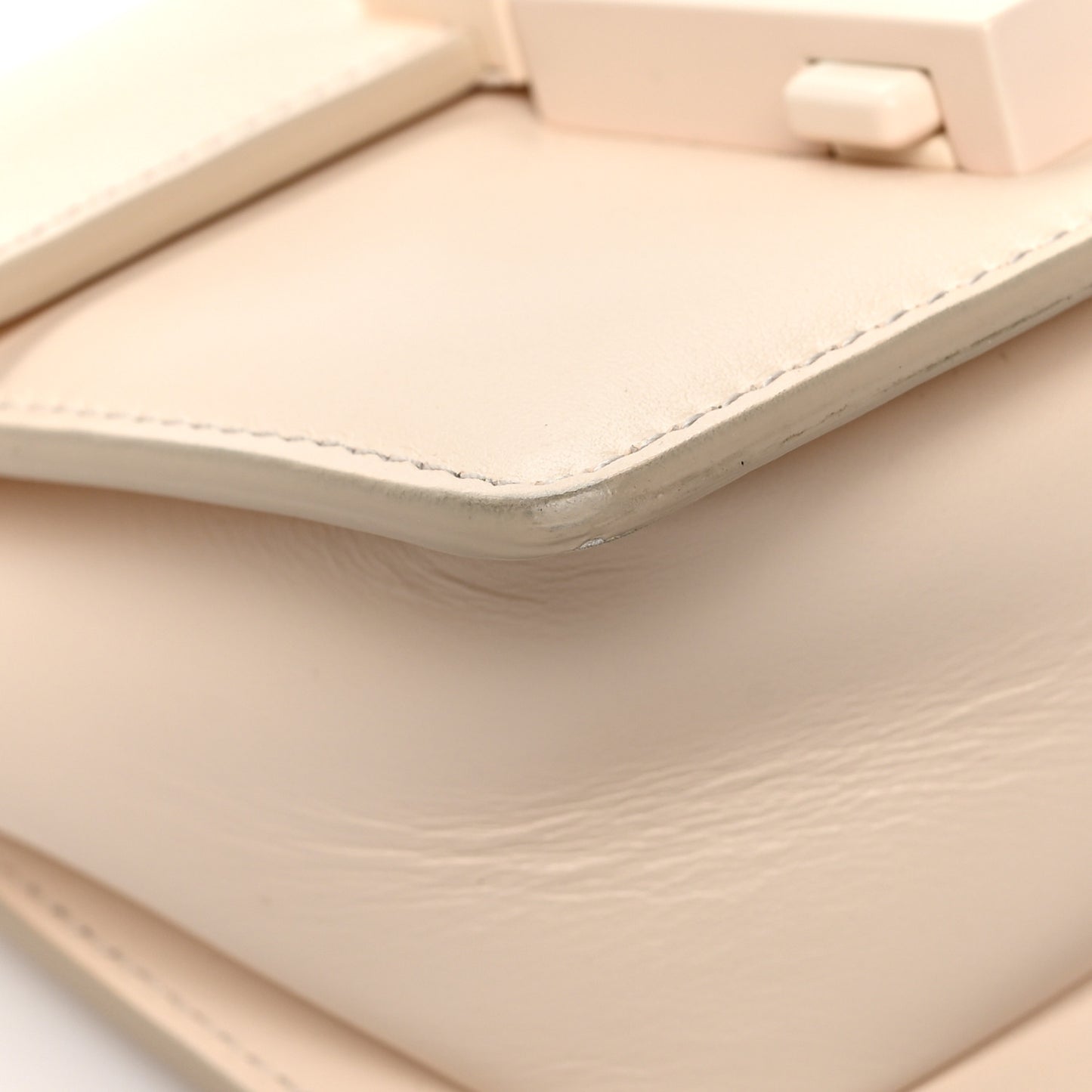 Calfskin Small T Clasp Chain Bag Vanilla