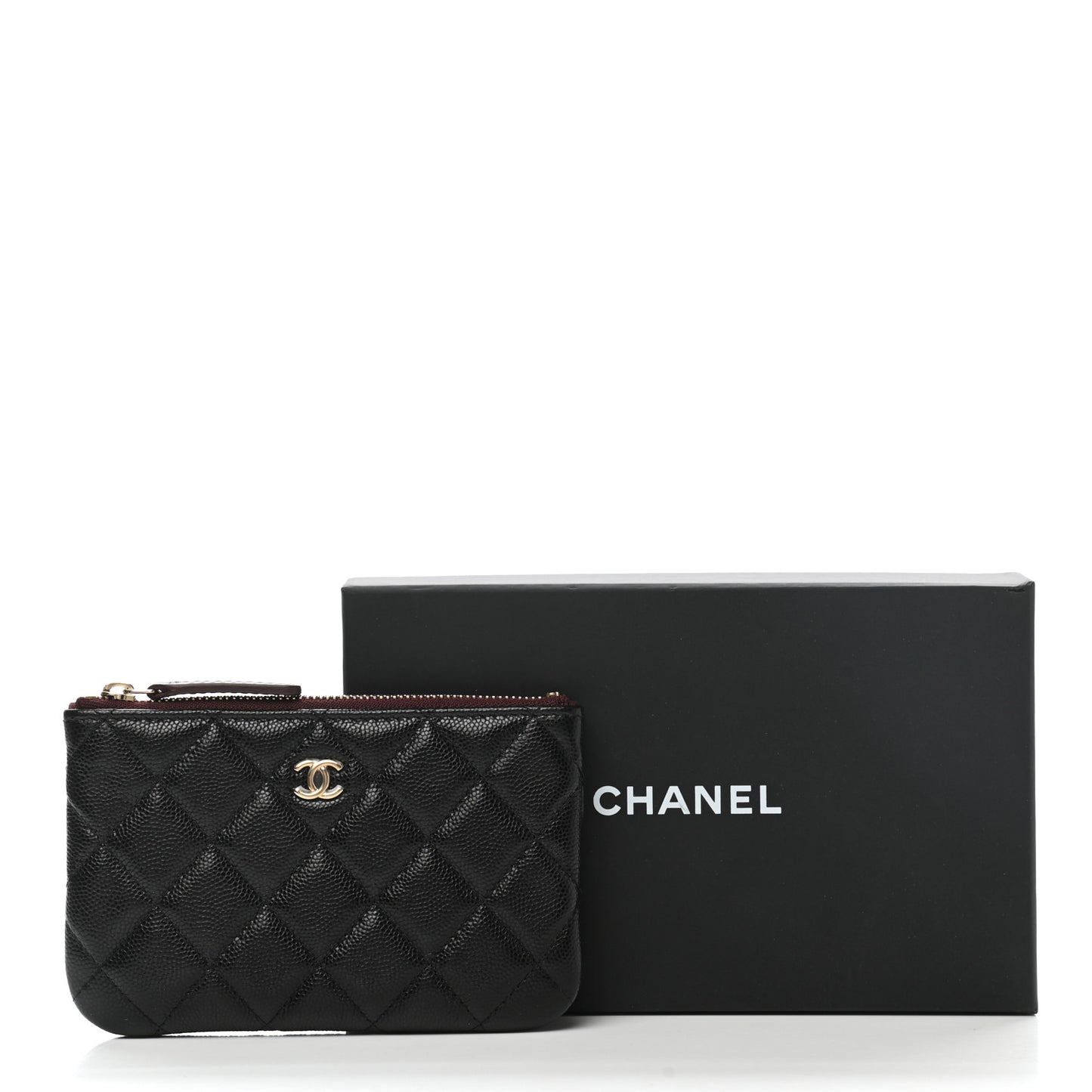 Caviar Quilted Small Cosmetic Case Black
