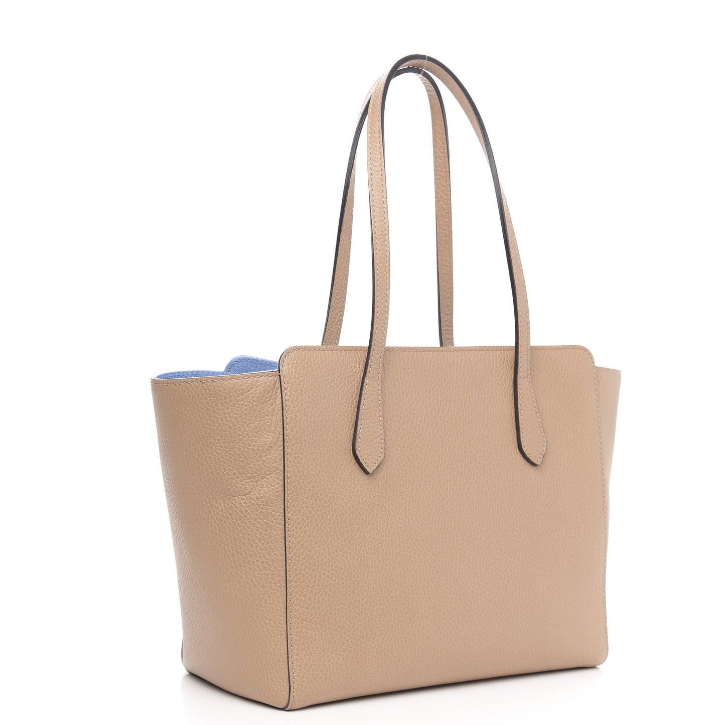 Dollar Calfskin Small Swing Tote Camelia Mineral Blue