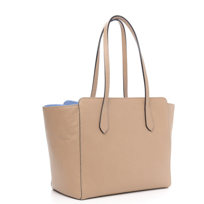 Gucci Dollar Calfskin Small Swing Tote Camelia Mineral Blue 3 of 10