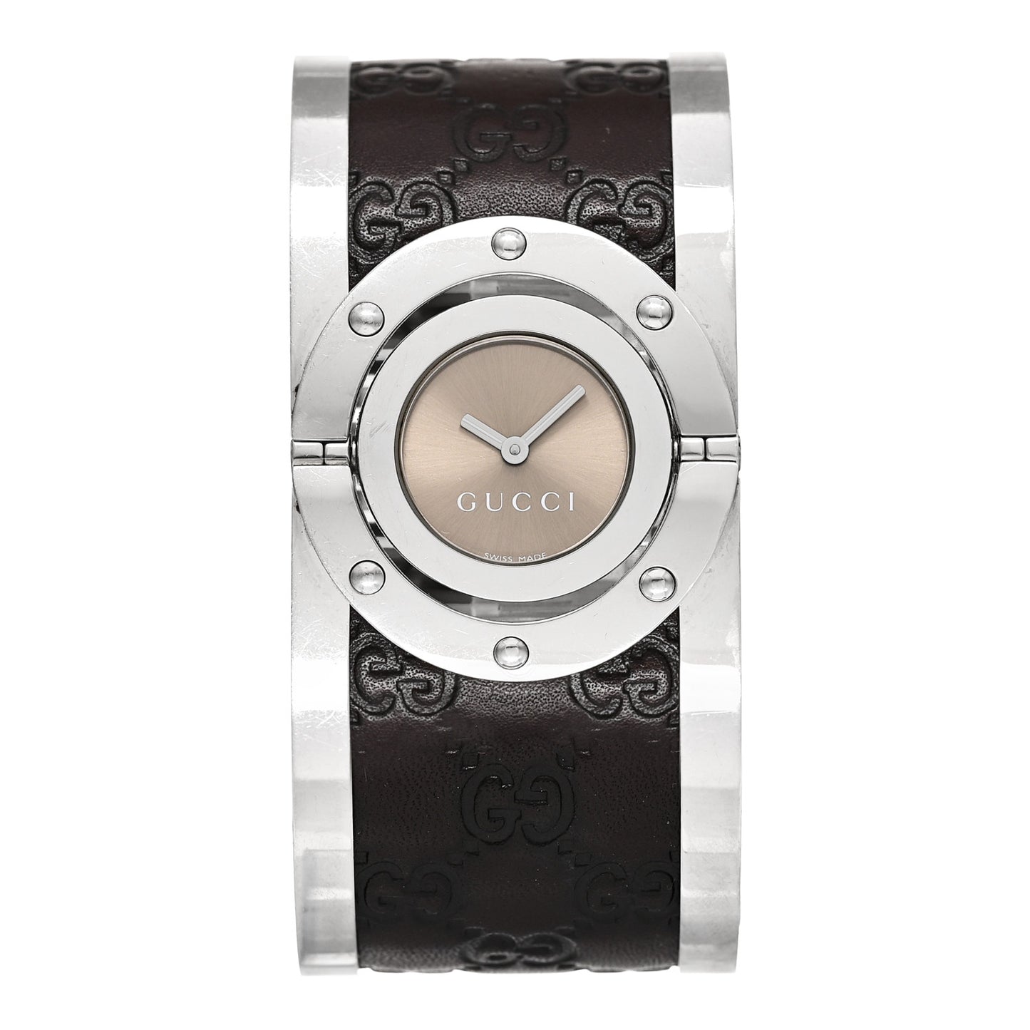 Stainless Steel Calfskin 33mm Twirl Quartz Watch Brown