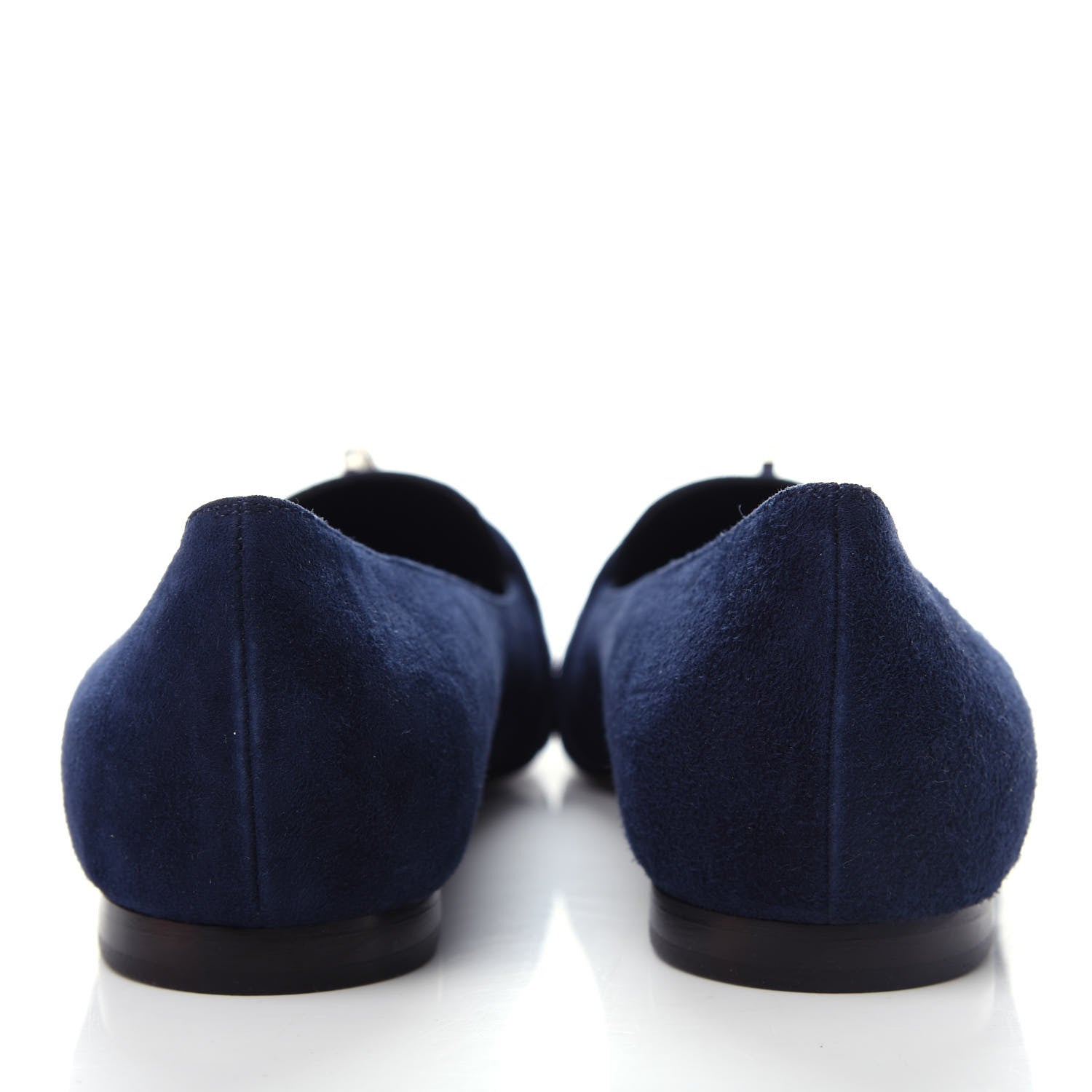 Hermes Velvet Goatskin Pegase Ballerina Flats 37 Marine 7 of 10