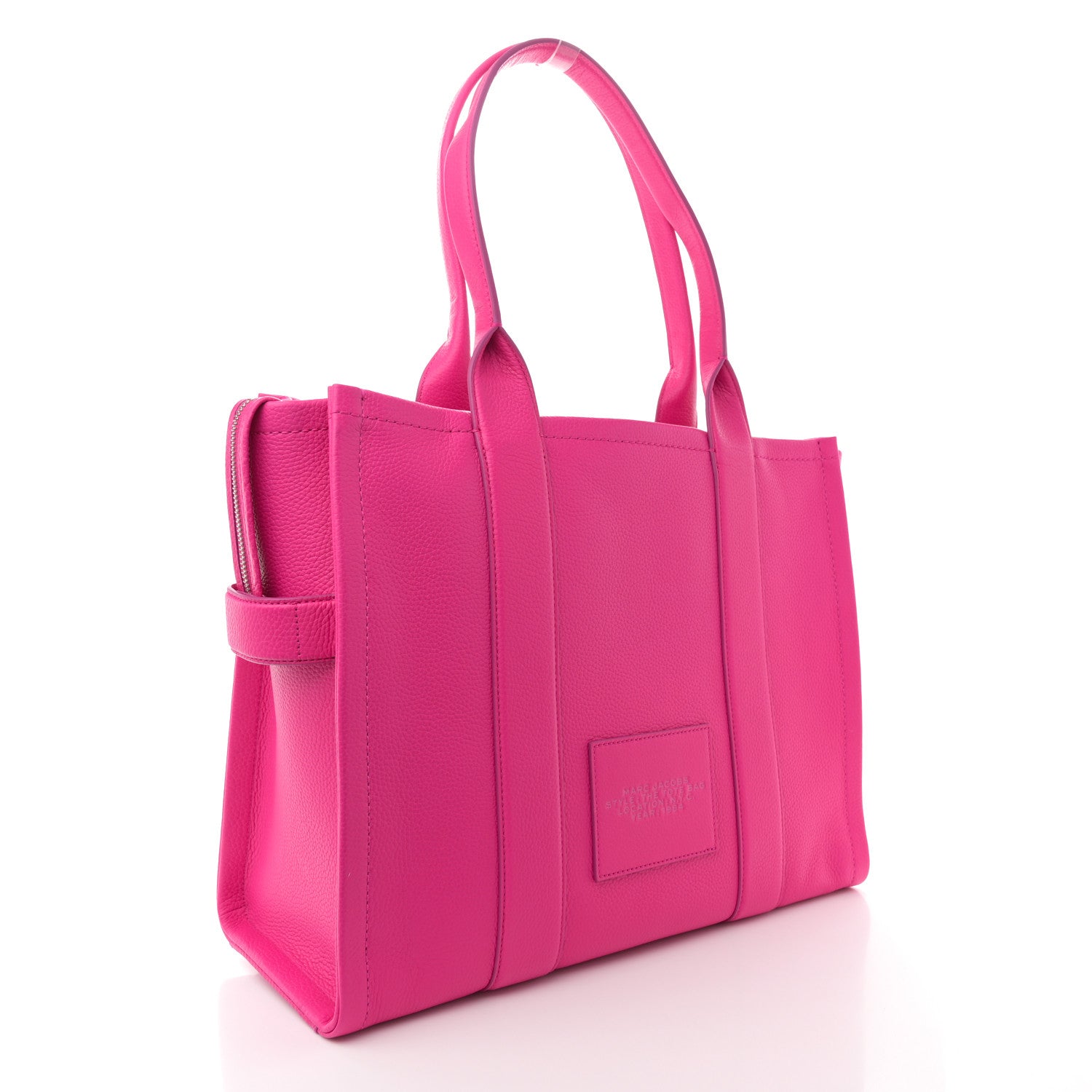 Marc Jacobs Grained Calfskin Large The Tote Bag Hot Pink 3 of 11