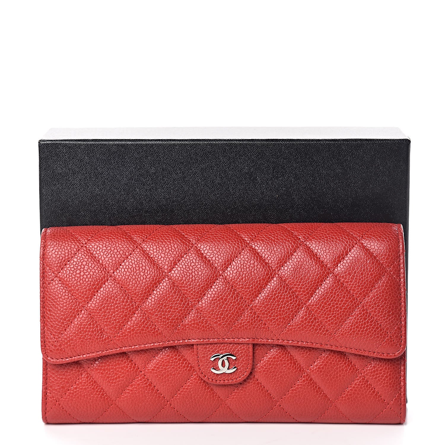 Chanel Caviar Quilted Travel Wallet Red 11 of 11