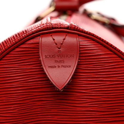 Louis Vuitton Epi Keepall 55 Castillan Red 8 of 10