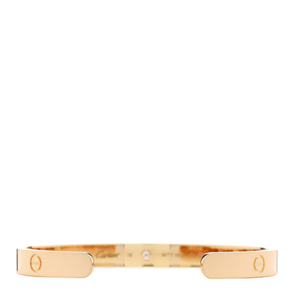 Cartier 18K Yellow Gold 1 Diamond LOVE Cuff Bracelet 18 2 of 4