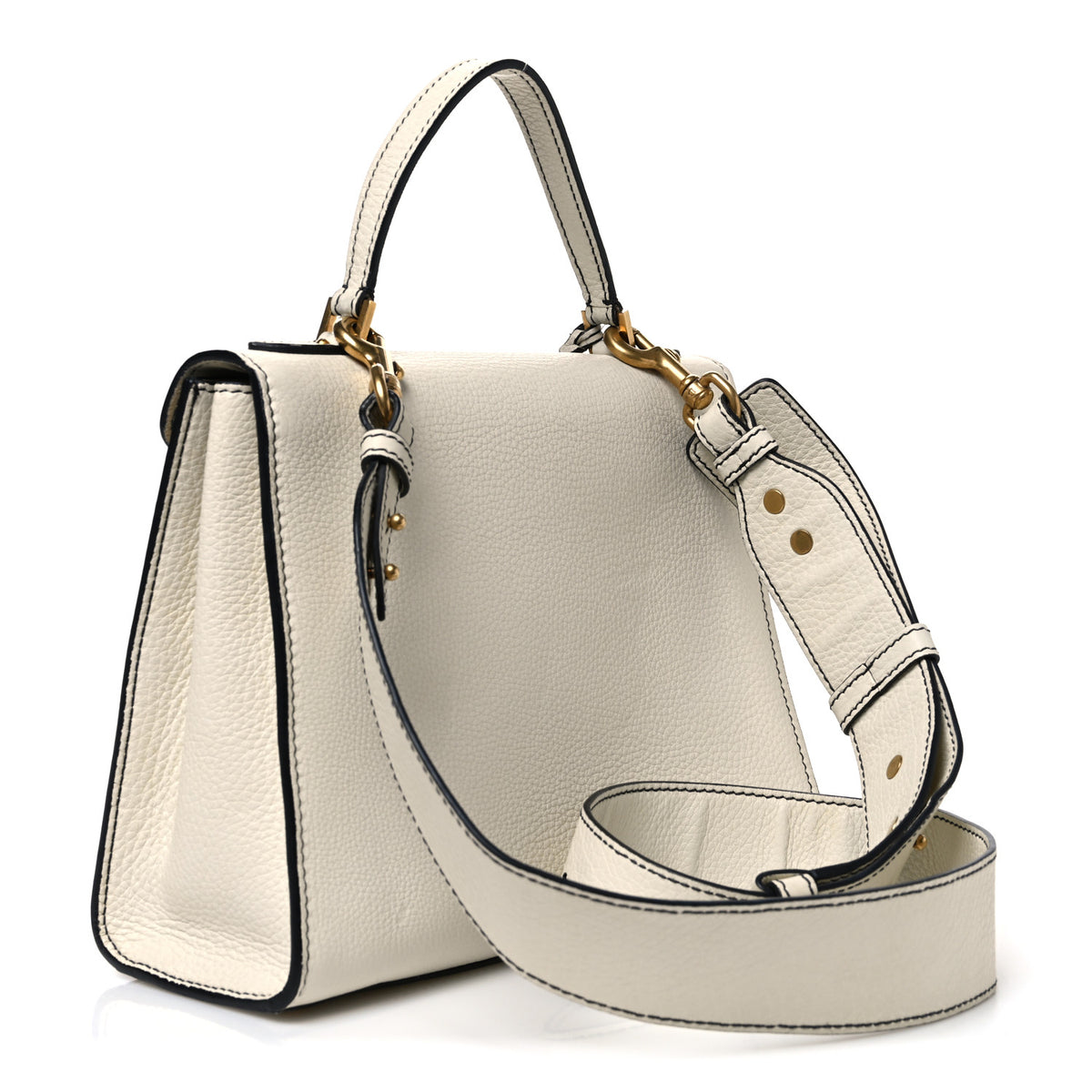 Calfskin Dioraddict Top Handle White