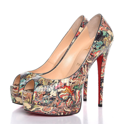 Christian Louboutin Python Faience Lucido Palais Royal 140 Pumps 38.5 Multicolor 3 of 10