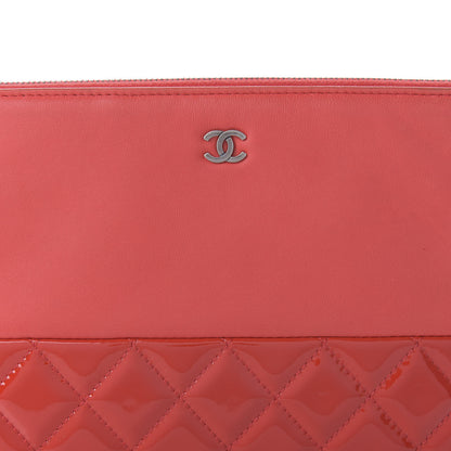Chanel Calfskin Patent Quilted Medium Cosmetic Case Red 10 of 11