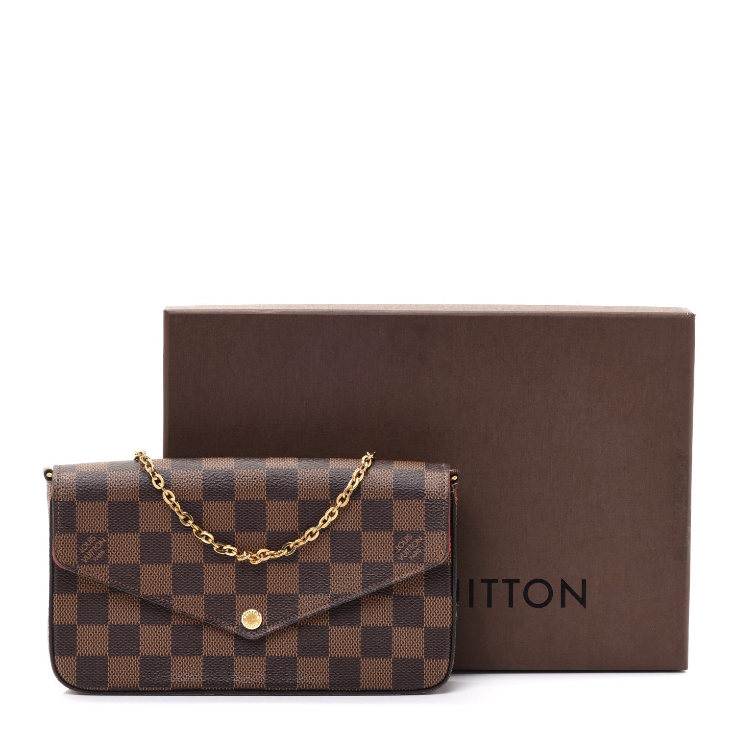 Louis Vuitton Damier Ebene Pochette Felicie Chain Wallet 10 of 10