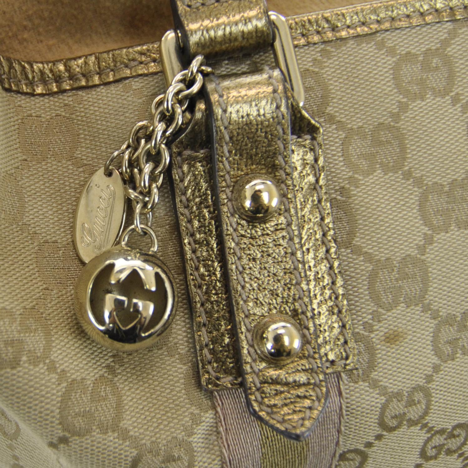Gucci Monogram Medium Jolicoeur Tote Metallic 6 of 9