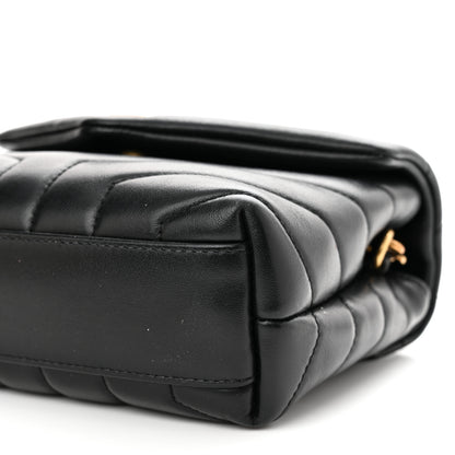 Saint Laurent Calfskin Y Quilted Monogram Toy Loulou Crossbody Bag Black 11 of 15