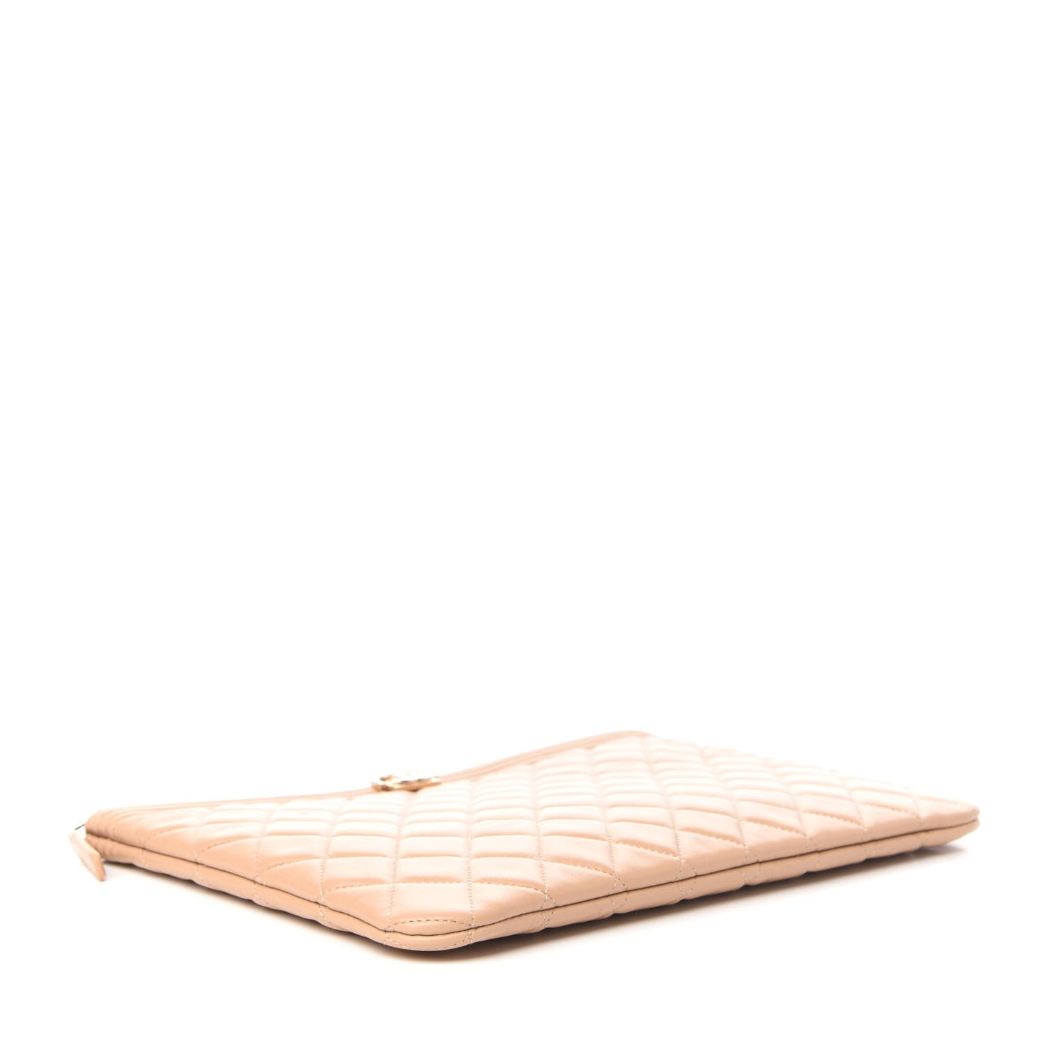 Chanel Lambskin Quilted Medium Boy Cosmetic Case Beige 4 of 8